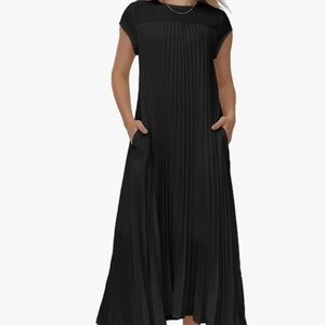 Elegant Black Pleated Dress